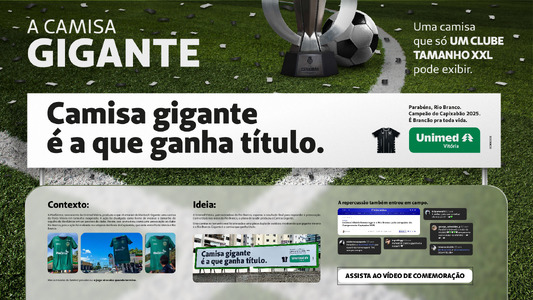 Camisa gigante é a que ganha título